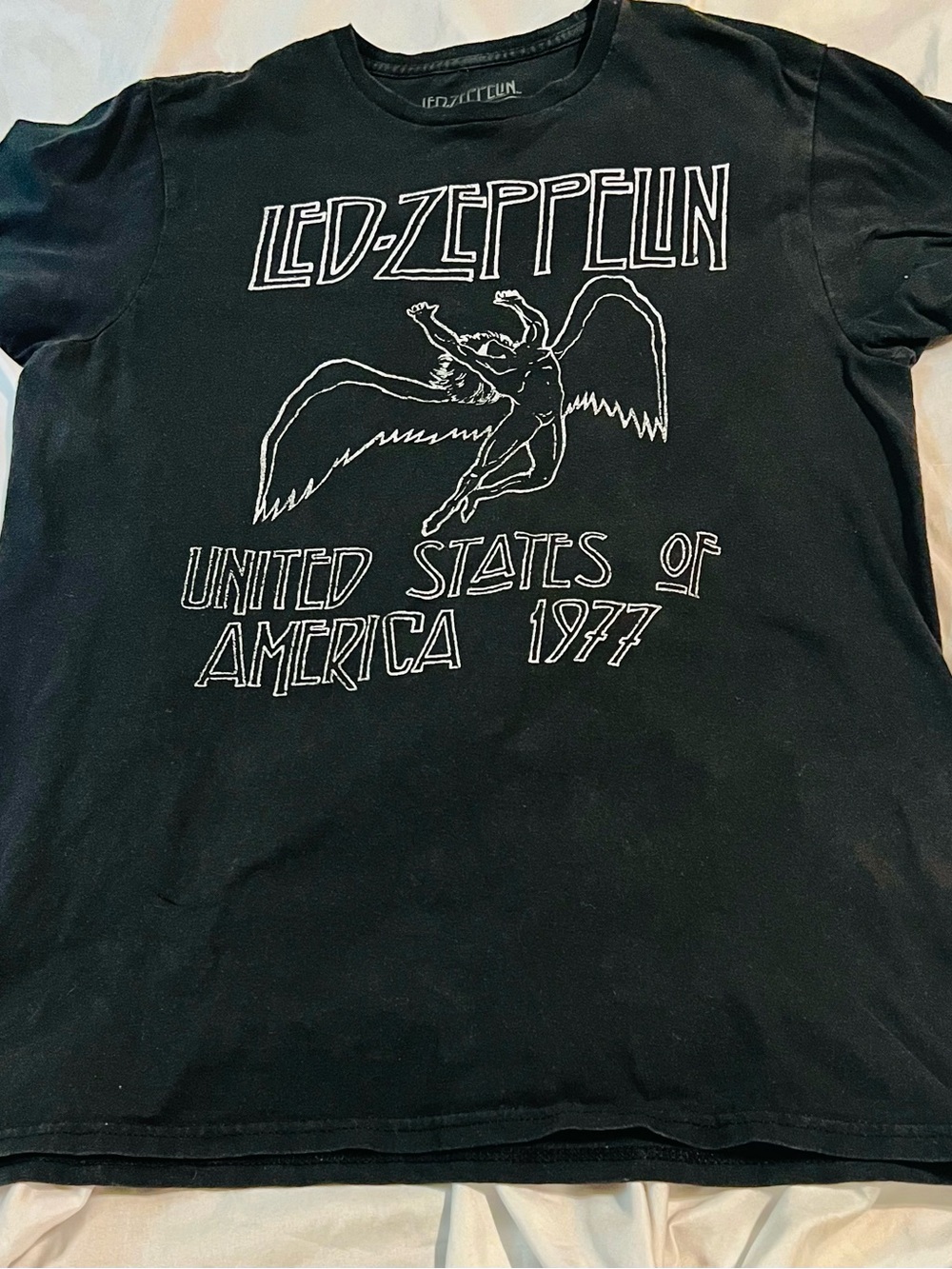 Black Led Zeppelin USA Tour Graphic Band T-Shirt M (Some fading on back